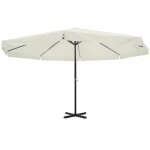 Vidaxl parasol de jardin aluminium blanc 500 cm pare soleil terrasse plage 40301
