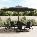 Vidaxl parasol de jardin avec m�t en bois anthracite 400x273 cm parasol parasol dext�rieur parasol de ...