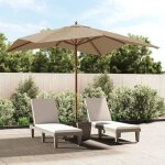 Parasol de jardin vidaxl en bois taupe 300x300x273 cm anti - uv et anti - d�coloration