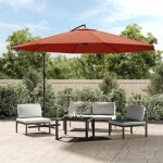Vidaxl parasol de jardin en porte -  - faux et poteau en aluminium pare - soleil de patio abri de soleil ...