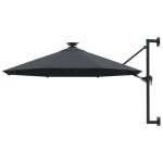 Vidaxl parasol mural de jardin avec led pare - soleil de patio abri de soleil parasol de terrasse arrire ...