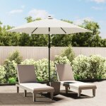 Vidaxl parasol de jardin en porte -  - faux avec led pare - soleil de patio abri de soleil parasol suspendu ...