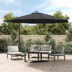 Vidaxl parasol de jardin en porte -  - faux et poteau en aluminium pare - soleil de patio abri de soleil ...