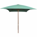 Vidaxl parasol avec poteau en bois 200 x 300 cm vert