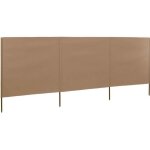 Vidaxl paravent 3 panneaux tissu 400 x 120 cm taupe