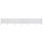 Vidaxl paravent 6 panneaux tissu 800 x 120 cm blanc sable