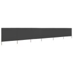 Vidaxl paravent 6 panneaux tissu 800 x 80 cm gris