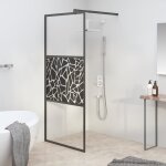 Vidaxl paroi de douche 90x195 cm verre esg avec design de pierre noir 151881