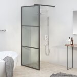 Vidaxl paroi de douche 90x195 cm verre esg fonc� noir 151890
