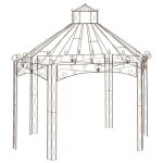 Vidaxl pavillon de jardin marron antique 400x258x378 cm fer