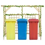 Vidaxl pergola de jardin pour poubelles triples bois de pin imprgn