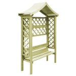 Vidaxl pergola de jardin avec toit et banc bois de pin imprégné Vidaxl pergola de jardin avec toit et banc bois de pin imprégné
