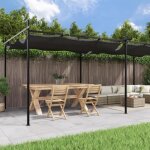 Vidaxl pergola avec toit r�tractable anthracite 589x292x230 cm 360122