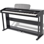 Vidaxl piano numrique avec pdales 88 touches noir panneau mlamine
