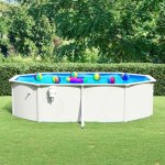 Vidaxl piscine ovale avec parois en acier 490x360x120 cm blanc