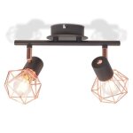 Vidaxl plafonnier avec 2 projecteurs lampe de plafond eclairage lustre luminaire de salon salle de sjour ...