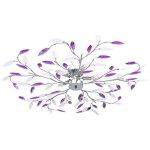 Vidaxl plafonnier � bras feuille en cristal acrylique lustre lampe suspendue luminaire dint�rieur salon ...