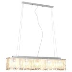 Vidaxl plafonnier avec perles de cristal lampe lustre luminaire eclairage suspension salon bureau salle ...