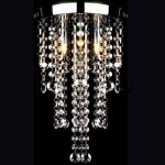 Vidaxl plafonnier m�tal blanc perles cristal lustre lumi�re lampe suspension 241382