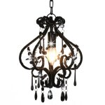 Vidaxl plafonnier avec perles rond lampe suspendue lustre luminaire eclairage salon salle de s�jour salle ...