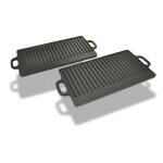Vidaxl plancha en fonte réversible 2 pcs 38x23 cm Vidaxl plancha en fonte réversible 2 pcs 38x23 cm