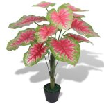 Vidaxl plante artificielle avec pot caladium 85 cm vert et rouge 244436