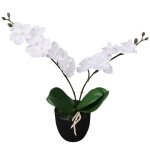 Vidaxl plante artificielle avec pot orchide 30 cm blanc