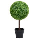 Vidaxl plante de buis artificiel avec pot forme de boule vert 50 cm