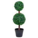 Vidaxl plante de buis artificiel avec pot forme de boule vert 60 cm Vidaxl plante de buis artificiel avec pot forme de boule vert 60 cm