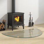 Vidaxl plaque de verre de chemine demi - rond 1000x600 mm 324118