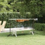 Vidaxl plateau pour barbecue argent� 118x42x305 cm acier inoxydable 319969