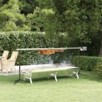 Vidaxl plateau pour barbecue argent� 158x42x31 cm acier inoxydable plateau de gril plateau de charbon ...