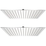Vidaxl pomme de douche plongeante 2 pcs acier inoxydable 40x40 cm