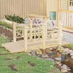 Vidaxl pont de jardin avec garde - corps 150x67x56cm bois massif pica 363359