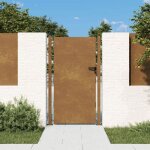 Vidaxl portail de jardin portillon de patio avec serrure barrire de scurit porte dextrieure terrasse ...