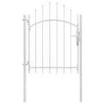 Portail de jardin - vidaxl - acier - incurv - 200 cm - 100 cm - battant - manuel - blanc