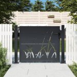 Vidaxl portail de jardin portillon de patio barri�re de s�curit� porte dext�rieure terrasse anthracite ...