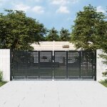 Vidaxl portail de jardin portillon de patio avec treillis barri�re de s�curit� porte dext�rieure terrasse ...