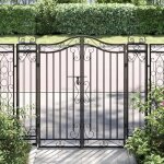 Vidaxl portail de jardin noir 121x8x120 cm fer forg 363431
