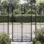 Vidaxl portail de jardin noir 121x8x180 cm fer forg 363433