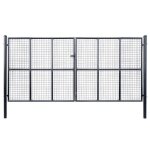 Vidaxl portail en maille de jardin acier galvanis 400 x 175 cm gris