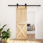Vidaxl porte coulissante et kit de quincaillerie 70x210 cm pin massif porte intérieure porte de grange ... Vidaxl porte coulissante et kit de quincaillerie 70x210 cm pin massif porte intérieure porte de grange ...