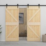 Porte coulissante - vidaxl - 80x210cm - bois de pin massif - kit de quincaillerie inclus - coulissante ...