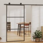 Vidaxl porte coulissante verre esg et aluminium 102x205 cm noir 29. 11 kg