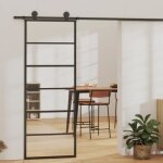 Vidaxl porte coulissante verre esg et aluminium 76x205 cm noir 76 x 205 cm (l x h) 22kg Vidaxl porte coulissante verre esg et aluminium 76x205 cm noir 76 x 205 cm (l x h) 22kg
