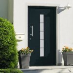 Vidaxl porte dentr�e aluminium et pvc anthracite 100x210 cm