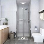 Porte de douche - vidaxl - 101x190 cm - verre de scurit - aluminium - transparent