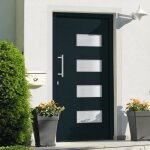 Vidaxl porte dentr�e aluminium et pvc anthracite 110x210 cm