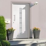 Vidaxl porte dentr�e aluminium et pvc blanc 100x210 cm