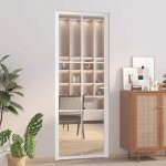 Vidaxl porte int�rieure 76x2015 cm blanc verre esg et aluminium 350572